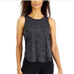 ID IDEOLOGY - L Sz XS Jacquard Camo Tank in Deep Black. RapiDry Technology. NWT!